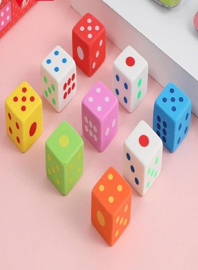 QFSH 9 Mixed Colors Pencil Erasers Colorful Dice Shaped Erasers Fun and Practical Stationery Supplies for School Office Student Prizes - Image 1